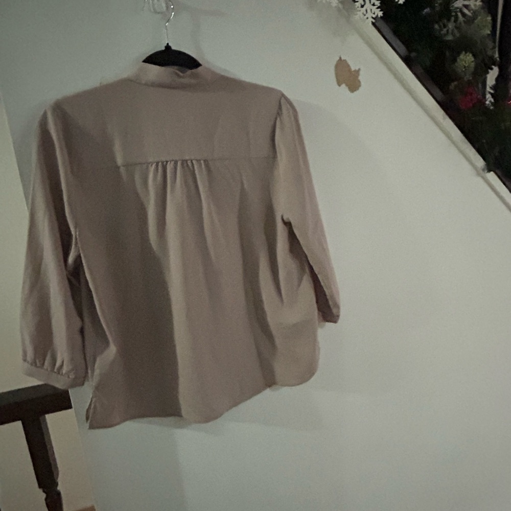 Monteau Women's Taupe Blouse - Picture 2 of 7